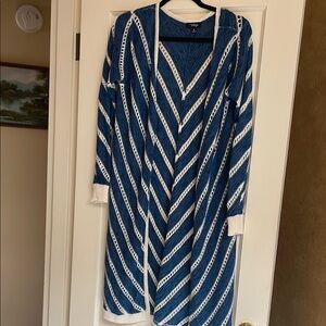 Blue and White Women's Sweater